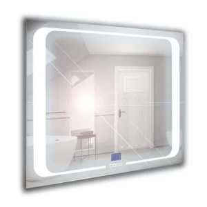 Bathroom mirror with lighting and clock 80x65 SP4
