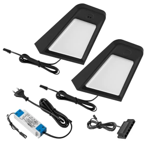 Czarne lampki podszafkowe z wyłącznikiem na ruch 4000K JUNO