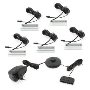 Set of LED clips for ZETA PVC 5 glass shelves