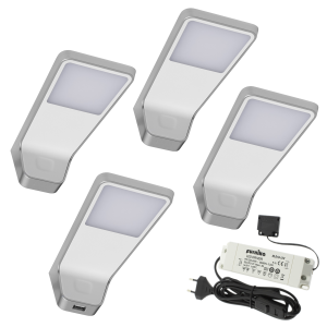 LED kitchen lamp under the cabinet, set of 4, white, LENA-2
