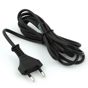 Power cord with plug to socket, 2 m