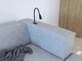 Lampa do czytania nad łóżko z wbudowanym wyłącznikiem i ładowarką USB-C– czarna oprawa Flexi S Furnika