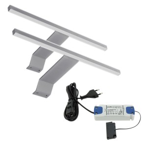 Komplet 2x lampa meblowa na wysięgniku 2x3W zestaw z zasilaczem 230V