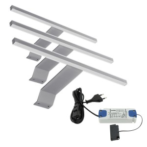 Komplet 3x lampa meblowa na wysięgniku 9W zestaw z zasilaczem 230V