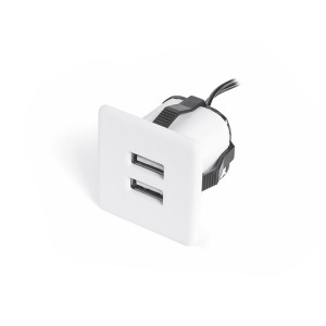Ładowarka USB wpuszczana do płyty 12V biała