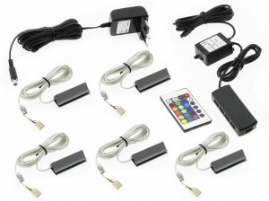 RGB LED glass shelf clips - Set – PVC 5