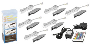 RGB LED glass shelf clips - Set – PVC 7