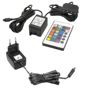 Zestaw sterownika RGB IR z pilotem oraz zasilaczem 6W