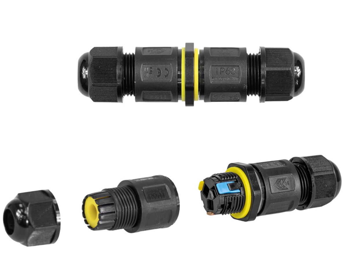 Hermetyczne złącze kablowe IP68 3x2,5mm – wodoszczelna mufa do oświetlenia ogrodowego