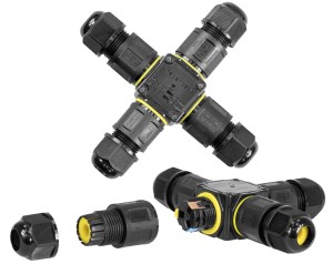 Złącze kablowe hermetyczne IP68 poczwórna mufa łączeniowa typu X