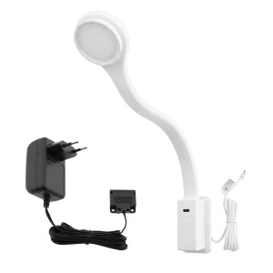 Lampa nocna do łóżka elastyczne ramię USB-C biała Flexi2R 230V