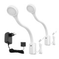 Biała lampka nocna do łóżka Flexi2R z ładowarką USB-C – zestaw 2 sztuk do sypialni
