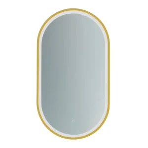 Lustro owalne LED 90x50cm w złotej ramie SP29