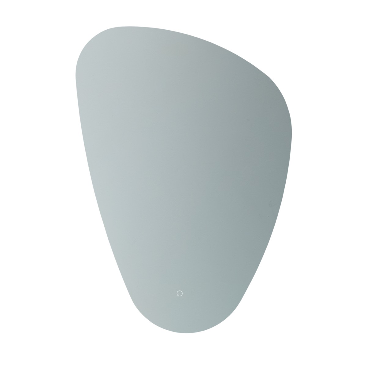Lustro asymetryczne LED IMPALA2 80x574 mm – widok od przodu, podświetlenie wyłączone. Certyfikowane lustro na wymiar od polskiego producenta Furnika.