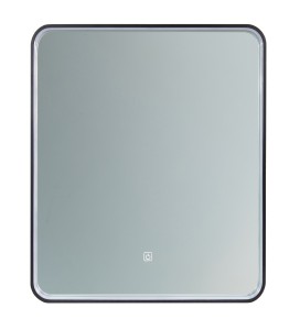 Lustro LED 80x65cm do łazienki w czarnej ramie ze ściemniaczem