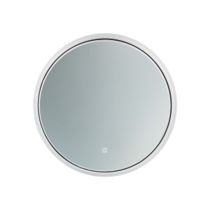 Lustro okrągłe LED 60cm czarna obudowa z podświetlaną ramką