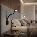 Lampa nocna LED czarny mat Flexi2R – wysokiej jakości wykończenie Premium dla wymagających klientów